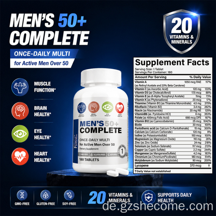 Shecome Multivitamin Tablets Men's Complete Multimineral